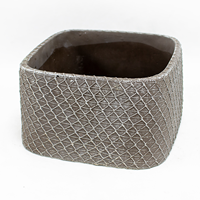 Base Cerâmica Castanho C/Relevo 18x18x10cm