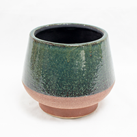 Vaso Cerâmica C/ Base  14.5 x 12.5cm Verde