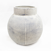Vaso Cerâmica Bola Cinza 29.5 x 29.5cm