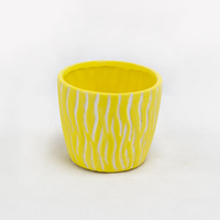 Vaso Cerâmica Relevo 10x9 Amarelo