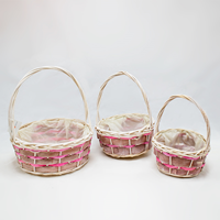 Conjunto de 3 cestos redondos - Rosa/bordoux