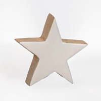 Estrela de Madeira 20cm Branca