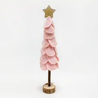 Arvore de Natal Rosa e Glitter 35cm
