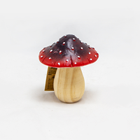Cogumelo de Madeira 8cm Vermelho