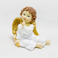 Anjo Sentado Branco/Ouro MS-13886 (B)