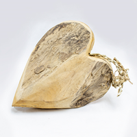 Coração de Madeira 26 x 10cm Natural