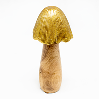 Cogumelo de Madeira - 10 x 20cm Dourado
