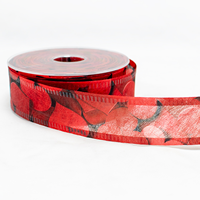 Fita Decofibra Corações 40mmx25mt - Vermelho