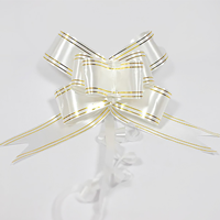 Fita Laço Branco C/Fio Ouro 5x85cm (10Un)