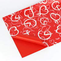 Folhas 57x57cm Vermelho C/Cora&ccedil;&otilde;es (20Un) B