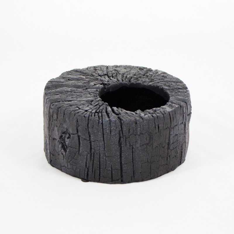 Base Cer&acirc;mica em forma de Tronco Queimado