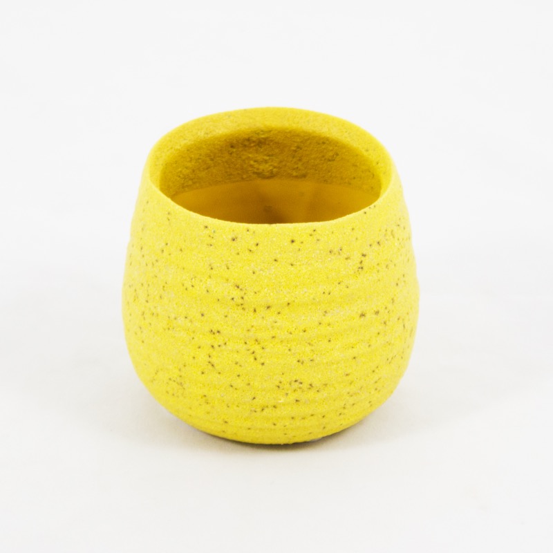 Vaso Cer&acirc;mico redondo com textura rugosa