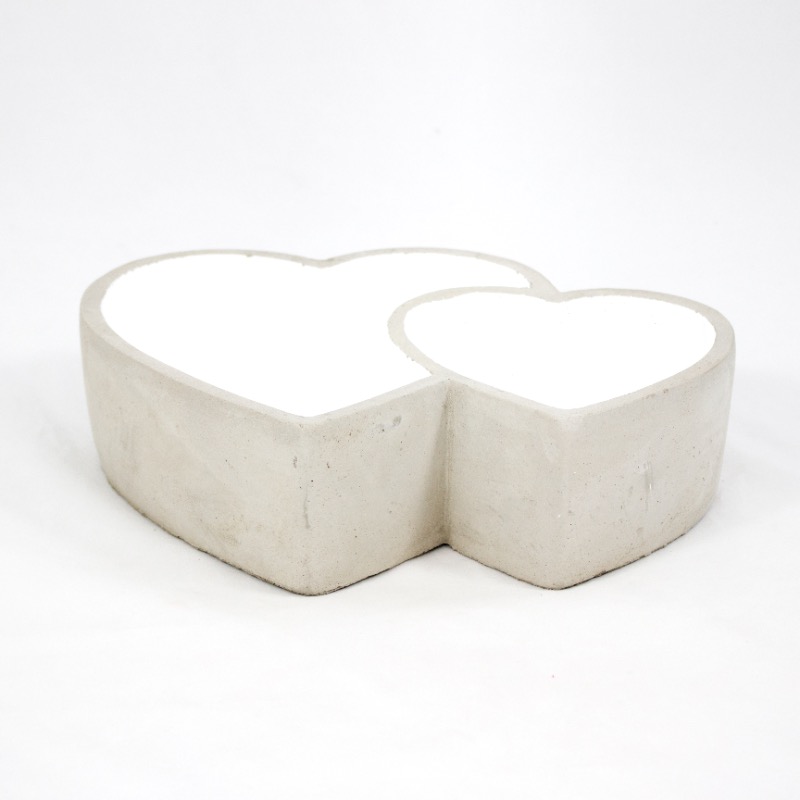 Vaso em cer&acirc;mica com Duplo Cora&ccedil;&atilde;o