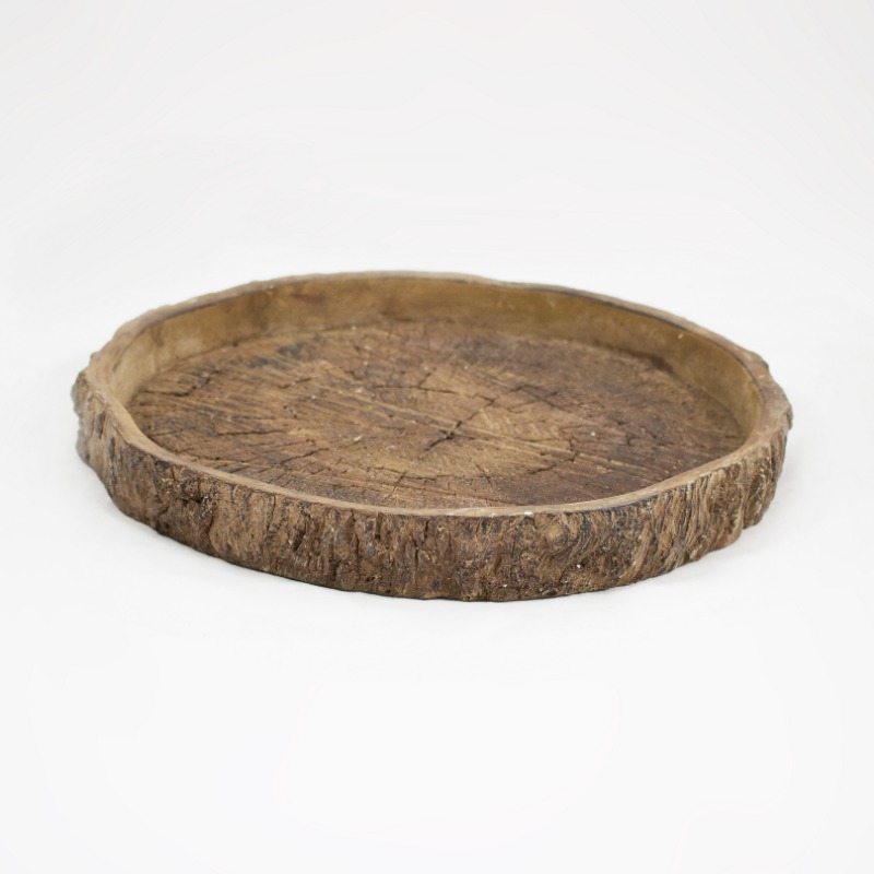 Prato Cerâmico em forma de fatia de tronco
