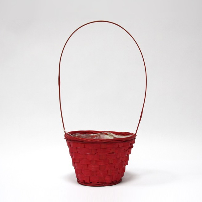 Cesto de verga vermelha redondo