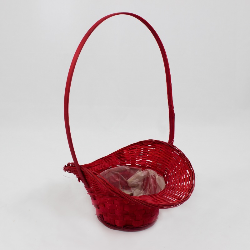 Cesto de verga vermelho com aba
