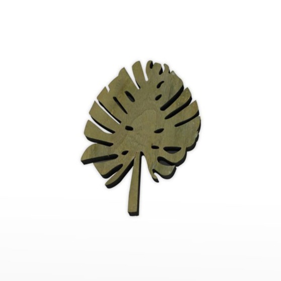 Folha Monstera em Madeira cor Verde