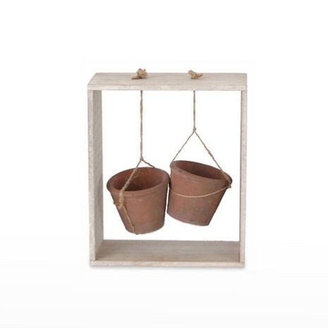 Janela com 2 vasos suspensos em Terra Cota