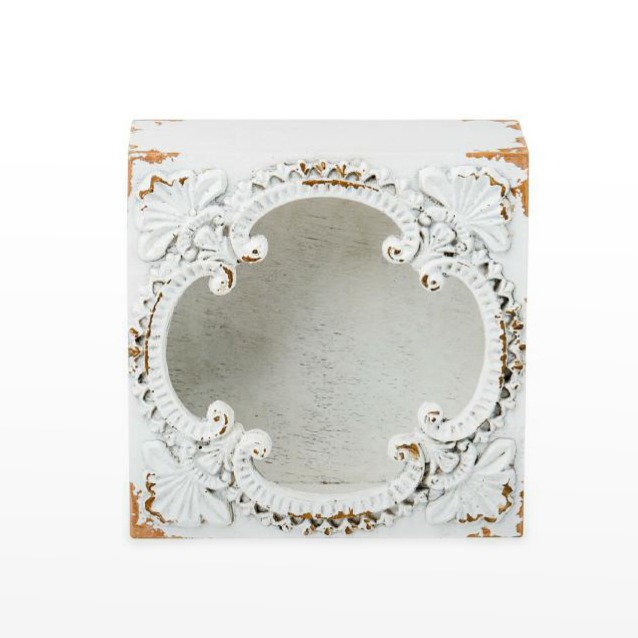 Caixa de Madeira Ornamentada - Branco Antigo