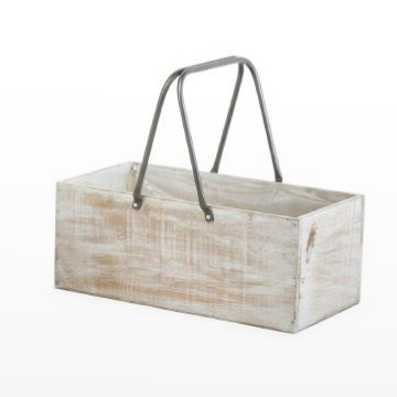 Caixa em Madeira Rectangular com Asa em metal