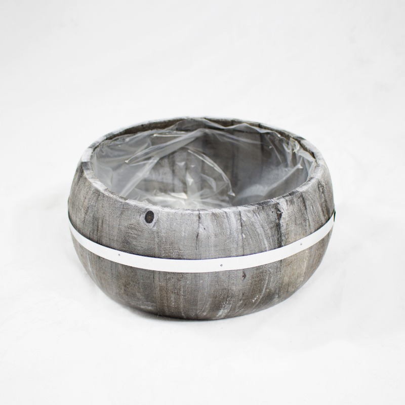 Vaso em Madeira castanha - Redondo