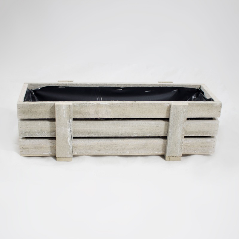 Jardineira de madeira em cor castanha