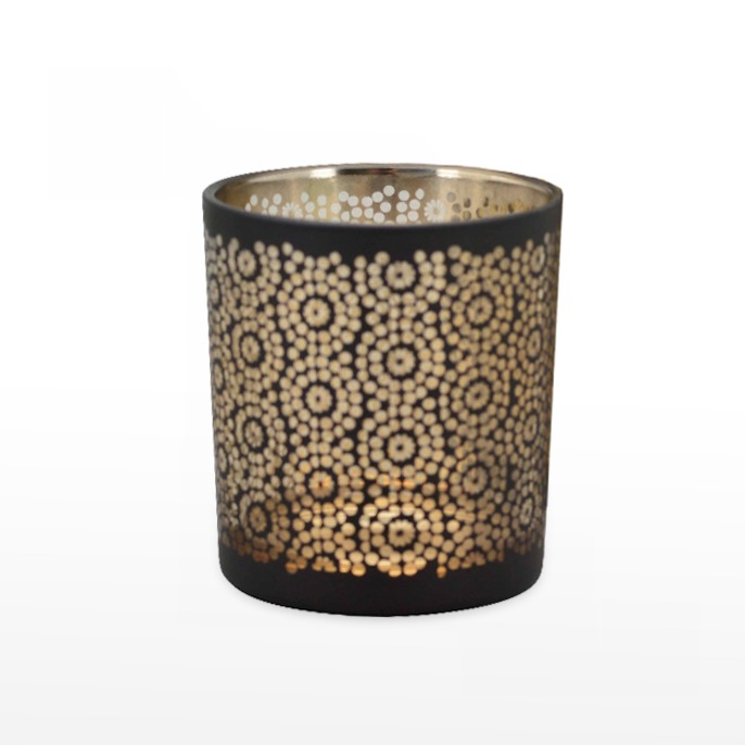 Lanterna Vidro - Motivos Pretos