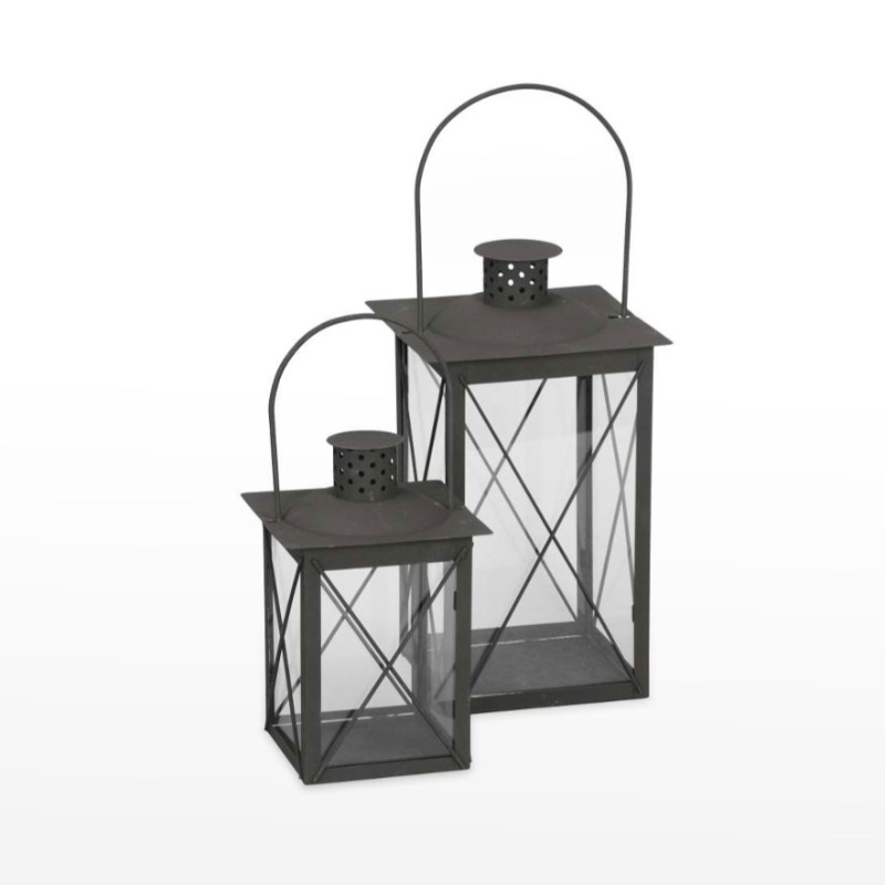 Conjunto Lanternas Metal - Cor ferrugem