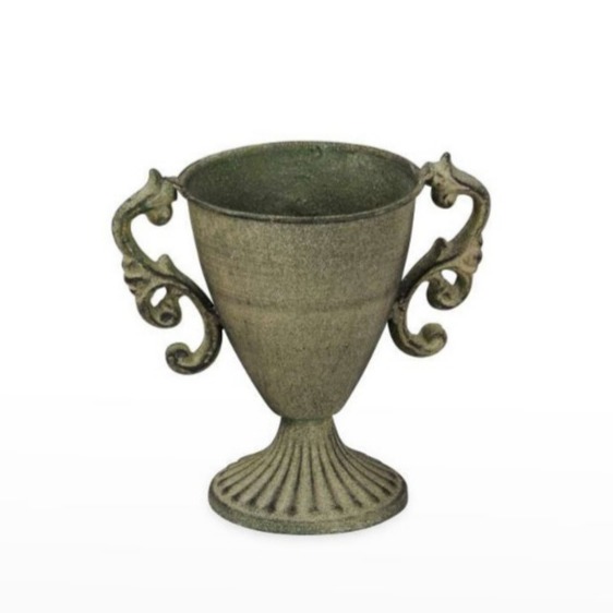 Taça Metálica com Pé - Verde Antigo