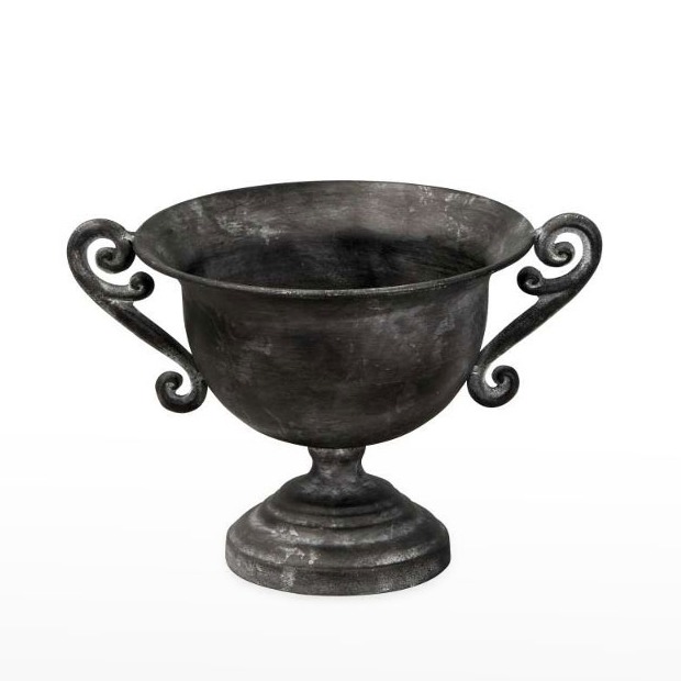 Taça Metálica com Pé - Cinza Escuro