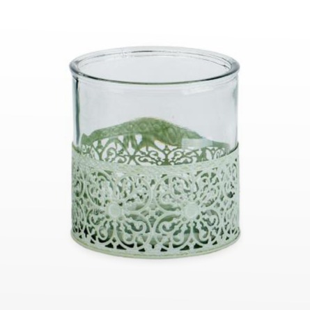 Lanterna em Zinco com Vidro - Verde