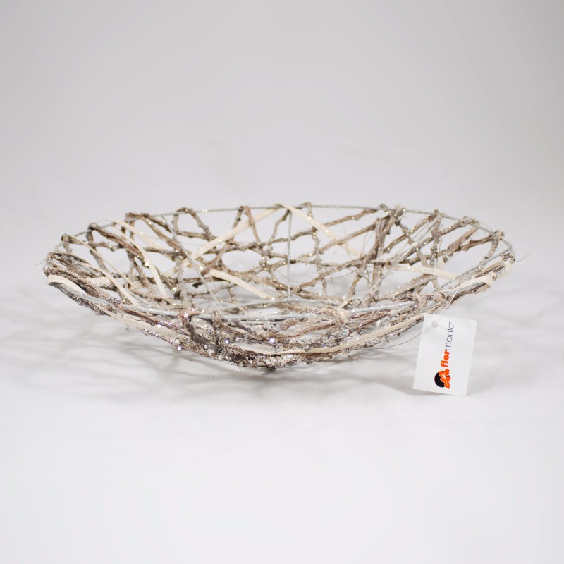 Base redonda em metal e fita de casca