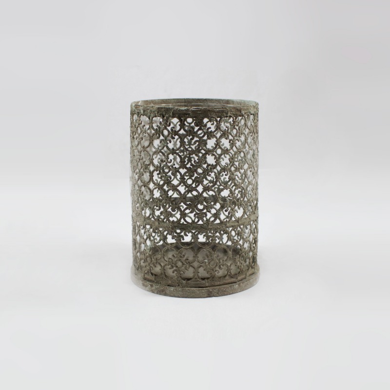 Lanterna em Metal envelhecido - Cinzenta