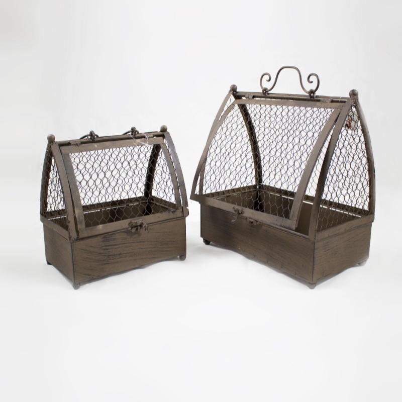 Conjunto Gaiolas Metálicas castanhas