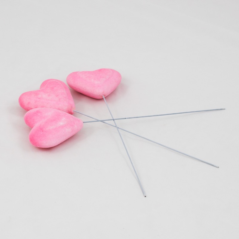 3 un - Pick em forma de Coração- rosa