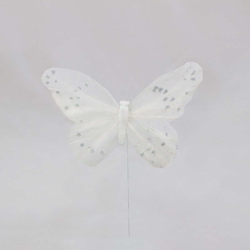 Pick · borboleta branca 15cm