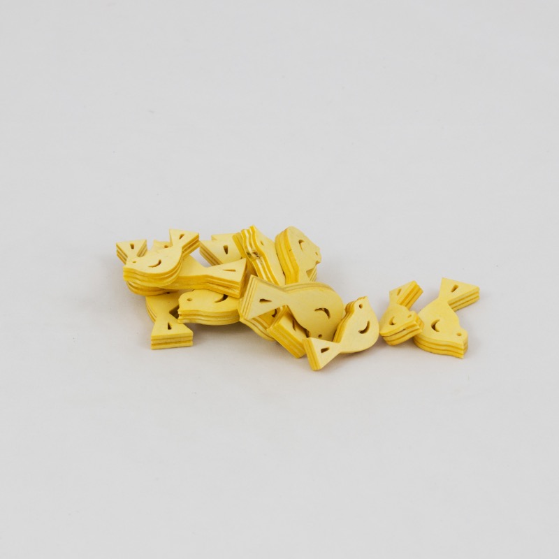 14 un - Pássaro decorativo em madeira