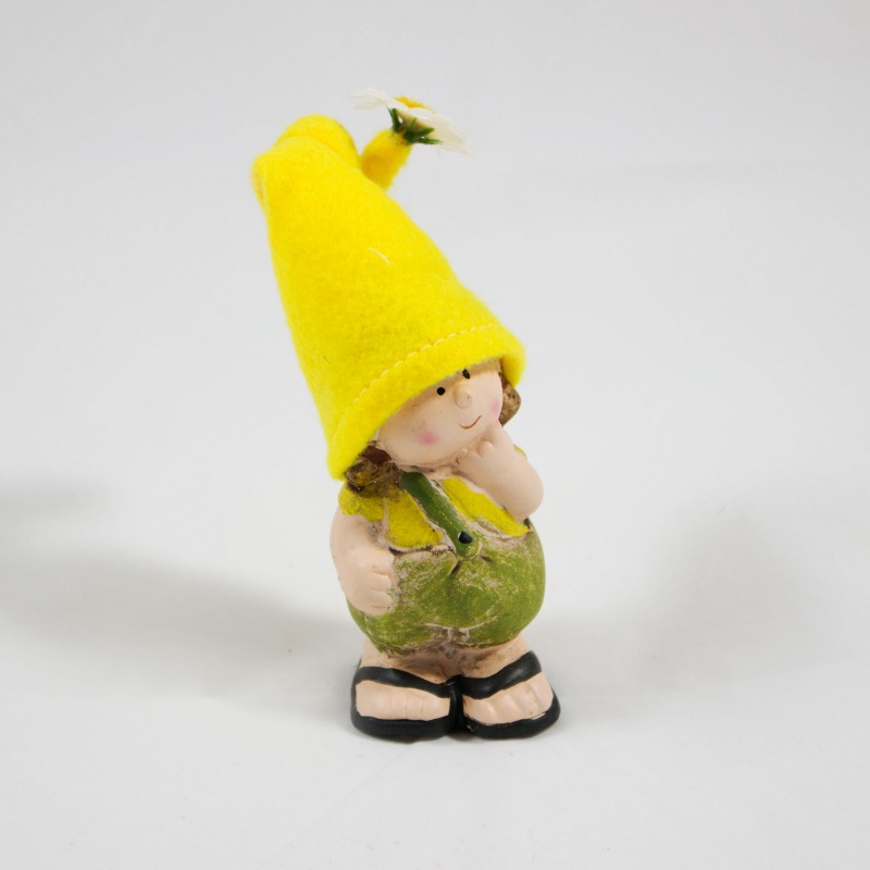 Menina com Gorro Amarelo 16cm