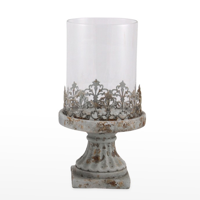 Lanterna Cimento e Vidro - Cinza