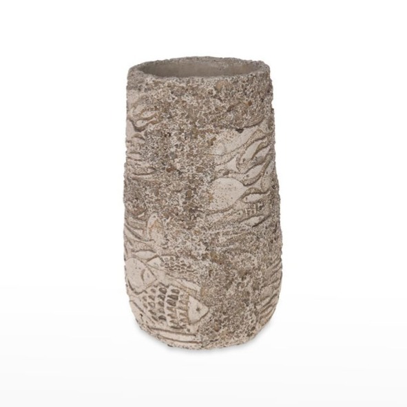 Vaso de cimento com Peixes Antique Grey