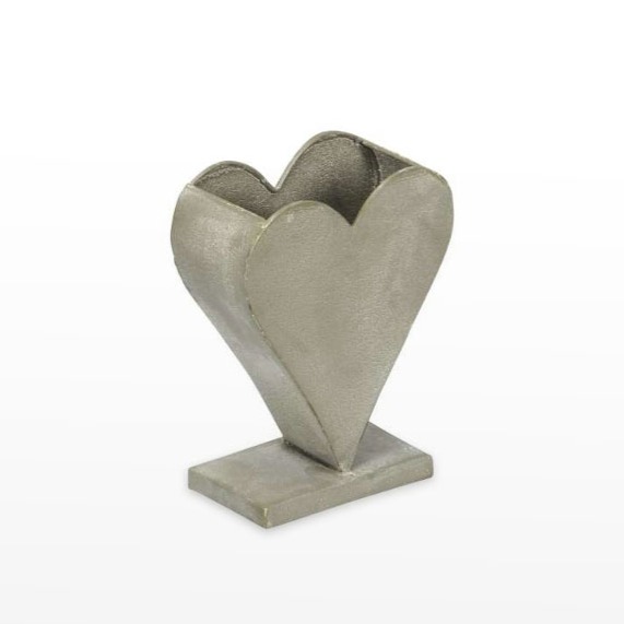 Vaso em Zinco com forma de Coraçãode Pé