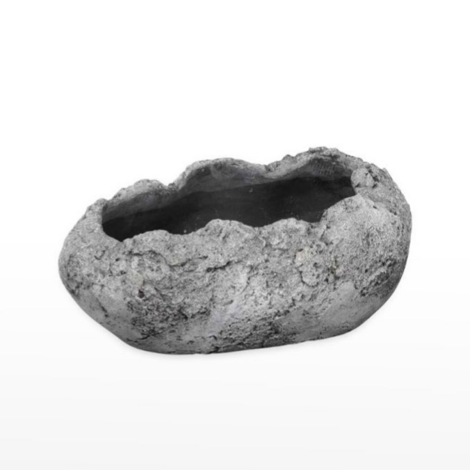 Vaso em forma de Pedra Oval - Cinza