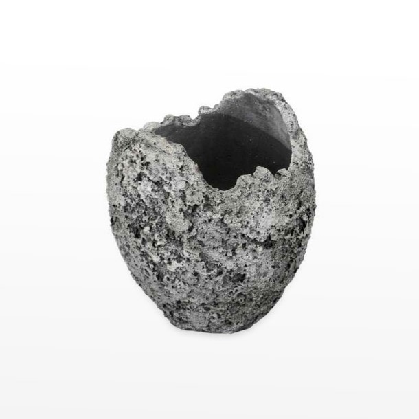 Vaso em forma de Pedra Oval - Cinza