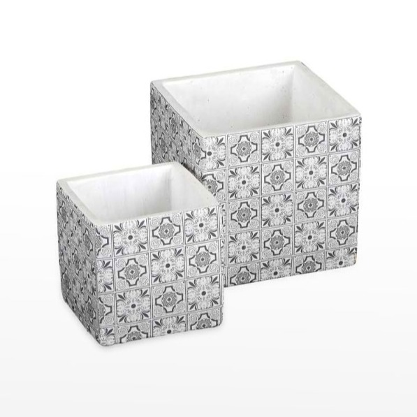 Conjunto Vasos Cerâmica padrão Azulejo