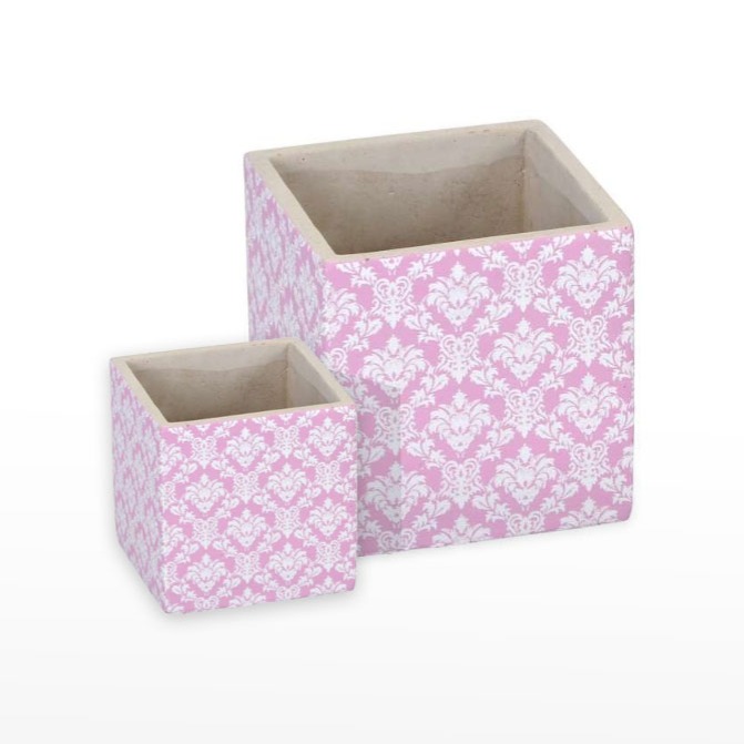 Conjunto Vasos Cerâmicos - padrão Azulejo