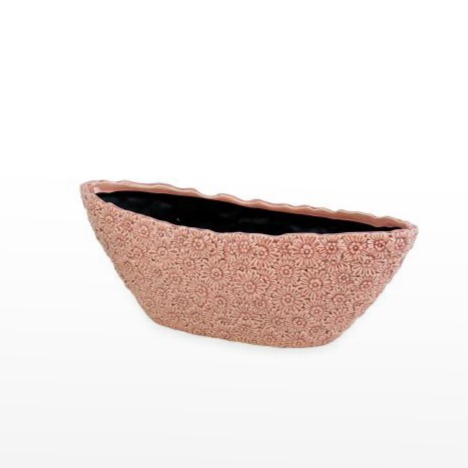 Base Cerâmica com Flores - Rosa Velho