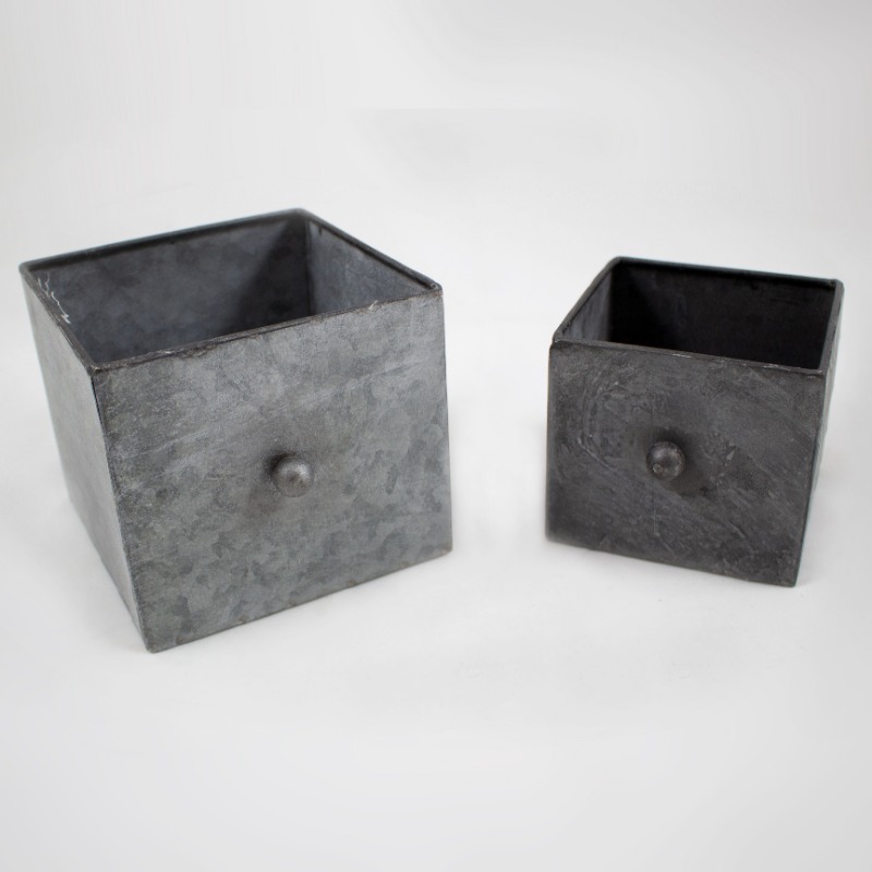 Conjunto Gavetas de Zinco 11 e 14cm ( 2 Un.º