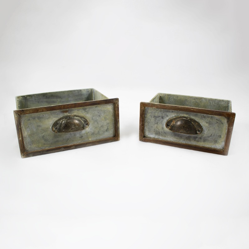 Conjunto Gavetas de Zinco 20cm ( 2 Un.º