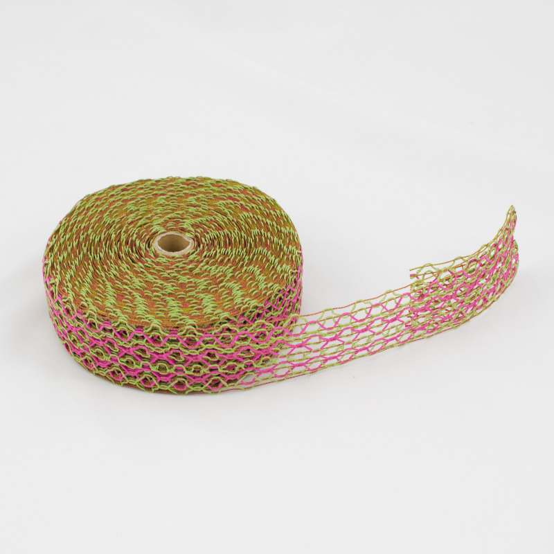 Fita Floral  - Verde/Fushia