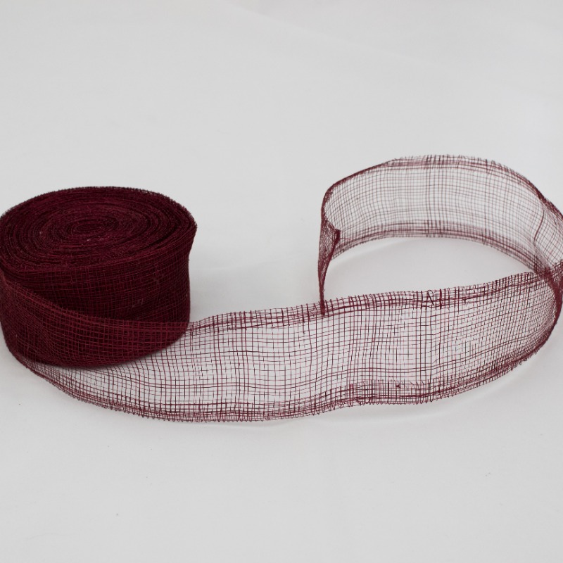 Fita sinamay 75mm  - Bordeaux